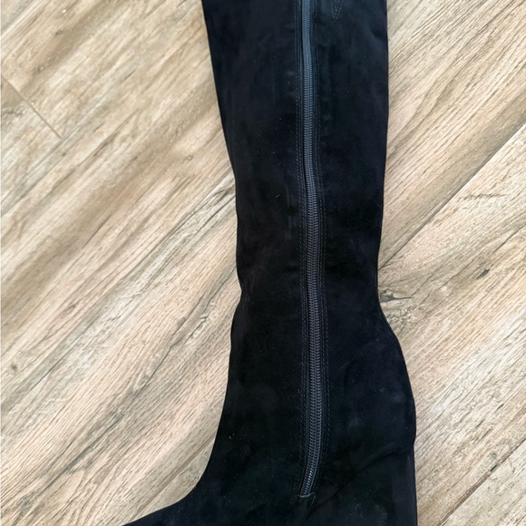 SCHUTZ Black Suede Knee-High Boots - Picture 2 of 8